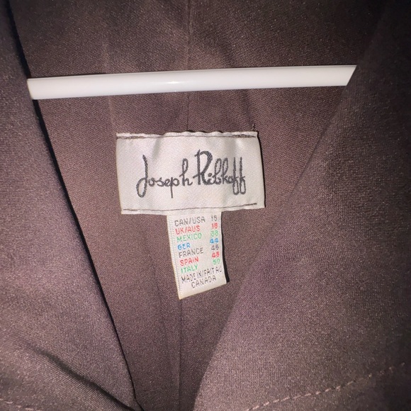 Joseph Ribkoff Sophisticated Brown Ruched Zippered Front Dress Size 16 - Picture 6 of 15